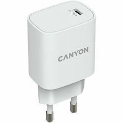 CANYON H-20, PD 20W Input: 100V-240V, Output: 1 port charge: USB-C:PD 20W (5V3A/9V2.22A/12V1.67A) , Eu plug, Over- Voltage ,  over-heated, over-current and short circuit protection Compliant with CE R