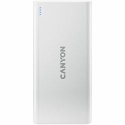 CANYON PB-106 Power bank 10000mAh Li-poly battery, Input 5V/2A, Output 5V/2.1A(Max), USB cable length 0.3m, 140*68*16mm, 0.24Kg, White