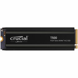 Crucial SSD Crucial T500 2TB PCIe Gen4 NVMe M.2 SSD with heatsink, EAN: 649528940001