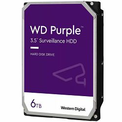 HDD Video Surveillance WD Purple 6TB CMR, 3.5, 256MB, SATA 6Gbps, TBW: 180