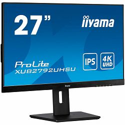 IIYAMA XUB2792UHSU-B5 - 27" ETE IPS-panel, 3840x2160 UHD, 4ms, 15cm height adj. stand, 300cd/m², DVI, HDMI, DisplayPort, Speakers, USB-HUB 2x 3.0