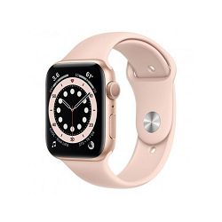 Apple Watch Series 6 44mm Gold Aluminium Case with Pink Sand Sport Band - Regular, m00e3vr/a