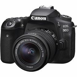 Canon EOS 90D + 18-55 IS STM DSLR digitalni fotoaparat s objektivom EF-S 18-55mm f/3.5-5.6 (3616C030AA)