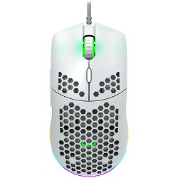 CANYON,Gaming Mouse with 7 programmable buttons, Pixart 3519 optical sensor, 4 levels of DPI and up to 4200, 5 million times key life, 1.65m Ultraweave cable, UPE feet and colorful RGB lights, White,