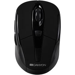 CANYON CNR-MSOW06B Black color, 6 buttons and 1 scroll wheel with 800/1200/1600 switchable dpi plus 2 additional up/down direction buttons 2.4GHZ wireless optical mouse