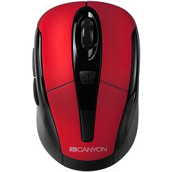 CANYON CNR-MSOW06R Red color, 6 buttons and 1 scroll wheel with 800/1200/1600 switchable dpi plus 2 additional up/down direction buttons 2.4GHZ wireless optical mouse