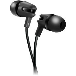 CANYON Stereo earphone with microphone, 1.2m flat cable, Black, 22*12*12mm, 0.013kg