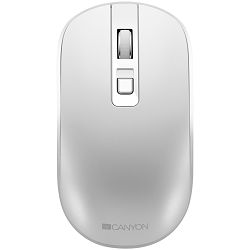 Canyon 2.4GHz Wireless Rechargeable Mouse with Pixart sensor, 4keys, Silent switch for right/left keys,DPI: 800/1200/1600, Max. usage 50 hours for one time full charged, 300mAh Li-poly, Pearl-White