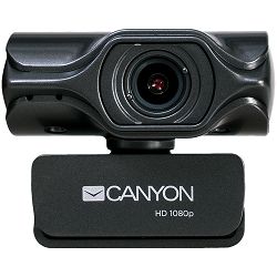 CANYON 2k Ultra full HD 3.2Mega webcam with USB2.0 connector, built-in MIC, Manual focus, IC SN5262, Sensor Aptina 0330, viewing angle 80°, with tripod, cable length 2.0m, Grey, 61.1*47.7*63.2mm, 0.18