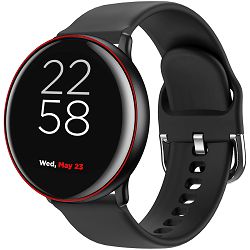 CANYON Marzipan SW-75 Smart watch, 1.22inches IPS full touch screen, aluminium+plastic body,IP68 waterproof, multi-sport mode with swimming mode, compatibility with iOS and android,black-red body with