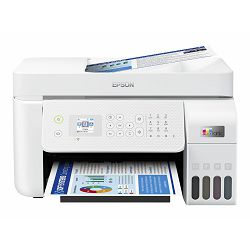 Epson L5296 - Multifunction printer - colour - ink-jet - refillable - A4 - up to 10 ppm - 100 sheets - 33.6 Kbps - USB, LAN, Wi-Fi - white, C11CJ65404