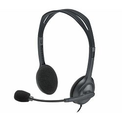 Logitech H111 slušalice s mikrofonom, stereo, siva