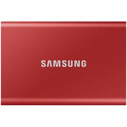 Samsung SSD T7  External 1TB, USB 3.2, 1050/1000 MB/s, included USB Type C-to-C and Type C-to-A cables, 3 yrs, metallic red, EAN: 8806090312458