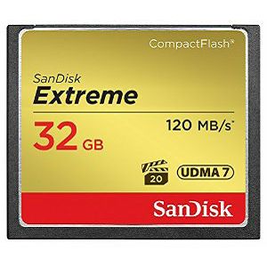 SanDisk Extreme CF 120MB/s, 85MB/s write, UDMA7, 32GB, SDCFXSB-032G-G46