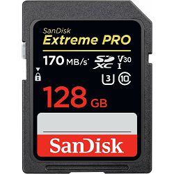 SanDisk Extreme Pro SDXC Card 128GB - 170MB/s V30 UHS-I U3, SDSDXXY-128G-GN4IN