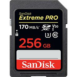 SanDisk Extreme Pro SDXC Card 256GB - 170MB/s V30 UHS-I U3, SDSDXXY-256G-GN4IN