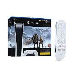 SONY PS5 PlayStation 5 Digital Edition + God of War: Ragnarok PS5 vaučer + PS5 Media Remote