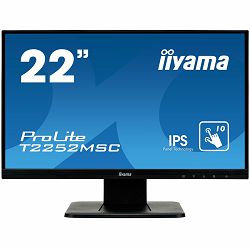 IIYAMA Prolite T2252MSC-B1, 21,5" OGS-PCAP 10P Touch Screen, 1920x1080, IPS-slim panel design, VGA, HDMI, DisplayPort, 250cd/m2 (with touch), 1000:1, 7ms