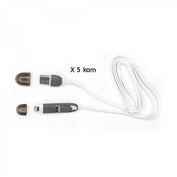 Kabel USB za android i iPhone bijeli x 5