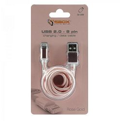 Kabel SBOX USB->iPh.7 M/M 1,5M zlatno roza, 2kom