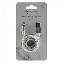 Kabel SBOX USB->iPh.7 M/M 1,5M srebrni, 2kom
