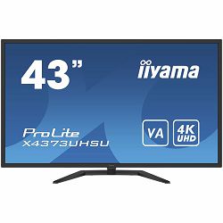 Iiyama ProLite X4373UHSU-B1 - LED monitor with TV tuner 43" (42.5" viewable) 3840 x 2160 4K @ 60 Hz VA 400 cd/m2 4000:1 3 ms 2xHDMI DisplayPort Mini ...