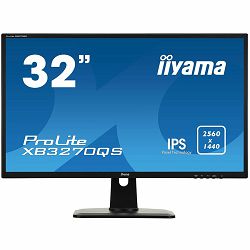 IIYAMA XB3270QS-B1 Prolite, 32" 2560x1440, IPS panel, 300cd/m2, 4ms, 1200:1 Static Contrast, Speakers, DisplayPort, HDMI, DVI (31,5" VIS), Height Adj. Stand
