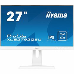 IIYAMA XUB2792QSU-W1 Prolite, 27" WHITE, ETE ULTRA SLIM LINE, 2560x1440 WQHD, IPS, 5ms,  FreeSync, 13cm height adj. stand, 350cd/m2, VGA, HDMI, DisplayPort, Speakers, USB-HUB(2x3.0)