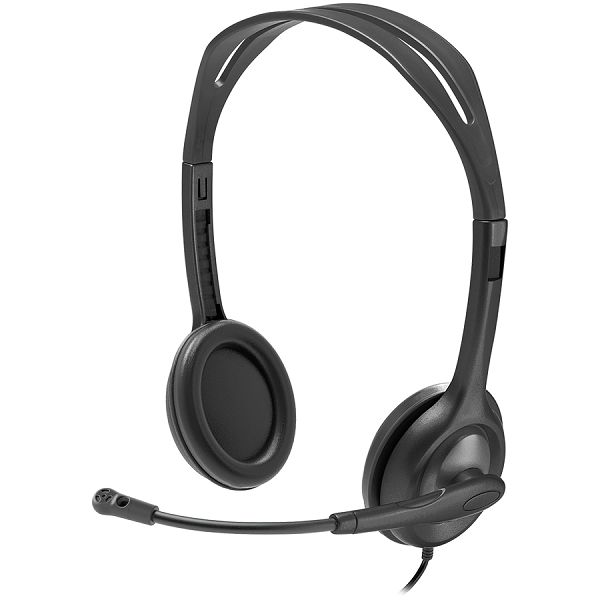 LOGITECH H111 Wired Stereo Headset - BLACK - 3.5 MM