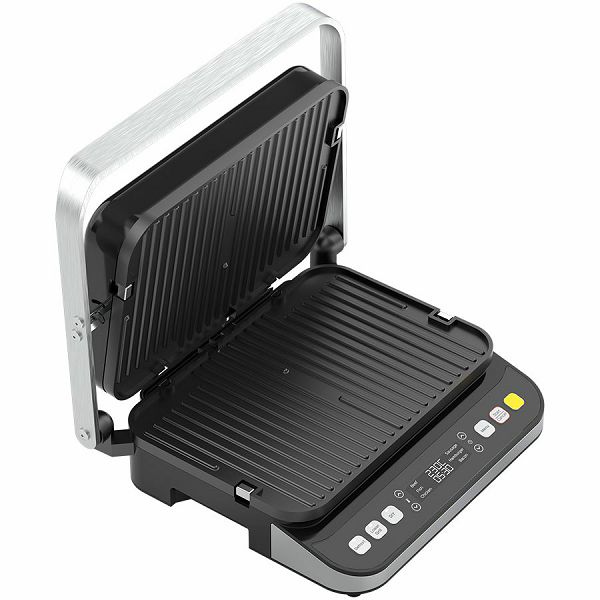 AENO Contact grill;220-240V 2000W;Six program for beef, fish, chicken, sausage, humburg, baconReversible grill plate with non-stick coating; Brushed stainless steel housing