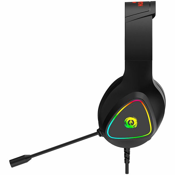 CANYON Shadder GH-6, RGB gaming headset with Microphone, Microphone frequency response: 20HZ~20KHZ,  ABS+ PU leather, USB*1*3.5MM jack plug, 2.0M PVC cable, weight: 300g, Black