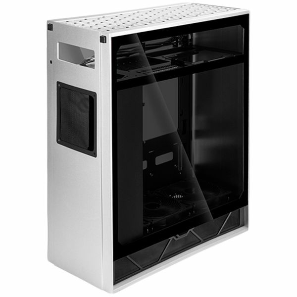 SilverStone ALTA F1 Midi-Tower Stack Effect Gaming Computer Case, Glass Panel, 3x140mm Fan, silver