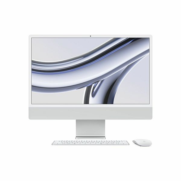 APPLE iMac 24" Retina 4.5K, M3 čip s 8-core CPU i 8-core GPU, 8GB RAM, 256GB SSD, Silver, CRO KB (mqr93cr/a)