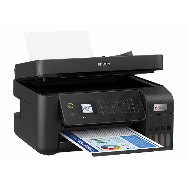 Epson L5290 - Multifunction printer - colour - ink-jet - refillable - A4 - up to 10 ppm - 100 sheets - 33.6 Kbps - USB, LAN, Wi-Fi - C11CJ65403