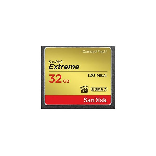 SanDisk Extreme CF 120MB/s, 85MB/s write, UDMA7, 32GB, SDCFXSB-032G-G46