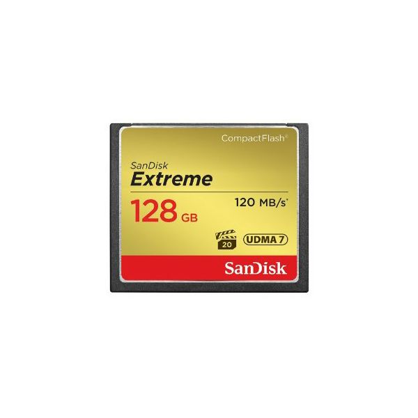 SanDisk Extreme CF 120MB/s, 85MB/s write, UDMA7, 128GB, SDCFXSB-128G-G46