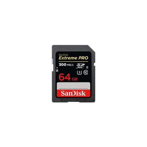 SanDisk Extreme Pro SDXC 64GB - 300/MB/s UHS-II, SDSDXPK-064G-GN4IN 
