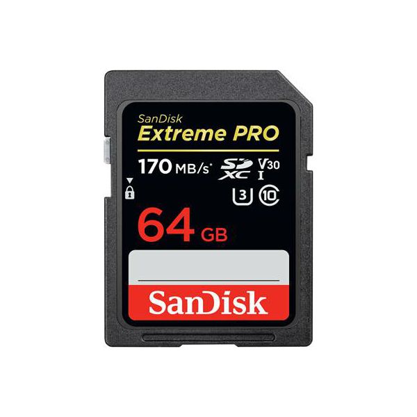 SanDisk Extreme Pro SDXC Card 64GB - 170MB/s V30 UHS-I U3, SDSDXXY-064G-GN4IN