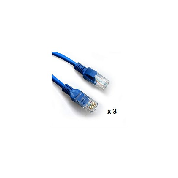 SBOX patch kabel UTP Cat 5e, 3m, plavi, 5 kom